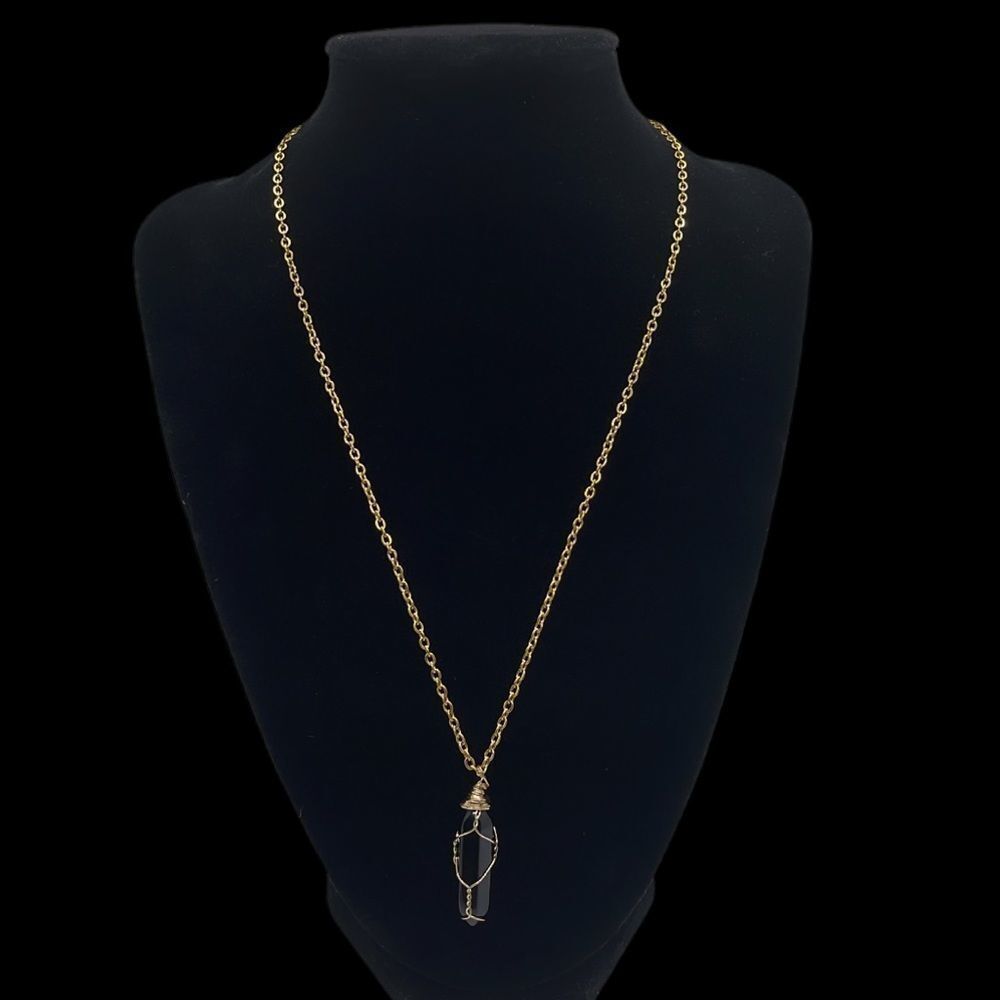 NWT Wool + Pepper Co. Black Onyx & Gold Necklace - FOCUS